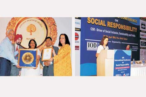 “Max India Foundation won the prestigious “Golden Peacock

Global Award” for Corporate Social Responsibility 2011..
